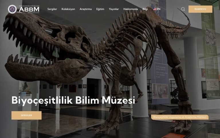 ABBM Biyoçeşitlilik Bilim Müzesi web sitesi