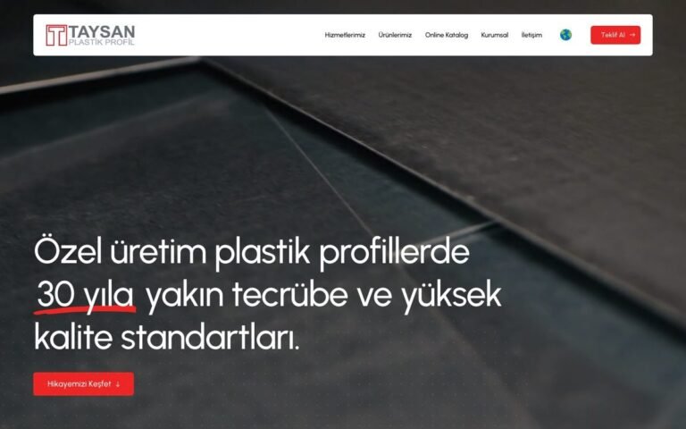 Taysan Plastik web sitesi